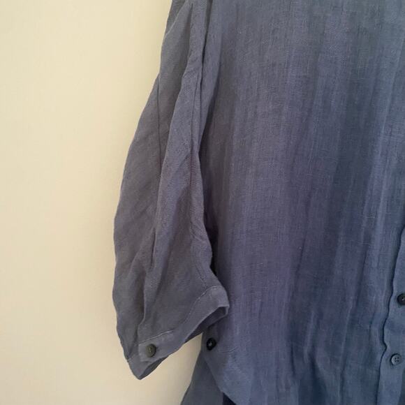 Fate by LFD 100% Linen Blouse Blue Womens Size Small - Picture 7 of 8